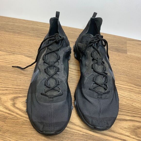 Nike React Element 55 Triple Black Mens Size 12 ? BQ616-008 - Picture 6 of 11